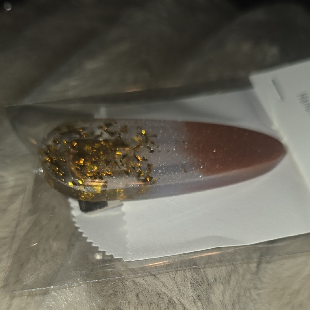 Chic Gold and Brown Hair Clip - Picture 5 of 5